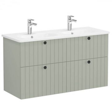 Unitate de baza lavoar baie, cu patru sertare 120 cm, mat retro green, cu rounded lavoar   chiuveta baie   69526