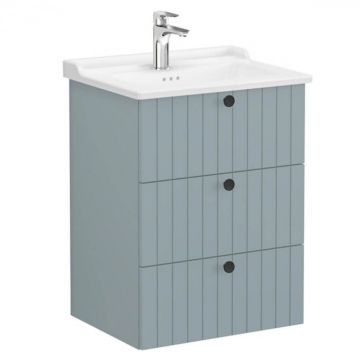 Unitate de baza lavoar baie, cu trei sertare 60cm mat fijord green, cu classical lavoar   chiuveta baie   69488