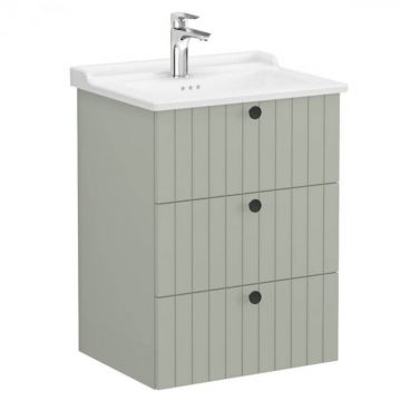 Unitate de baza lavoar baie, cu trei sertare 60cm mat retro green, cu classical lavoar   chiuveta baie   69491