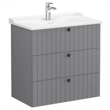 Unitate de baza lavoar baie, cu trei sertare 80cm, mat grey, cu classical lavoar   chiuveta baie   69508