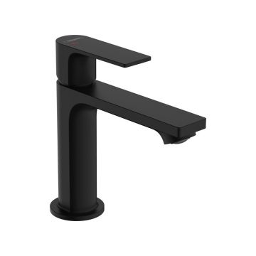 Baterie de lavoar, Hansgrohe, Rebris E 110, CoolStart, cu ventil pop-up, negru mat