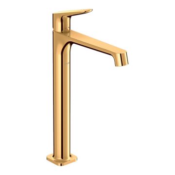 Baterie înaltă lavoar, Axor, Citterio M 240, cu ventil, auriu lucios, 34127990