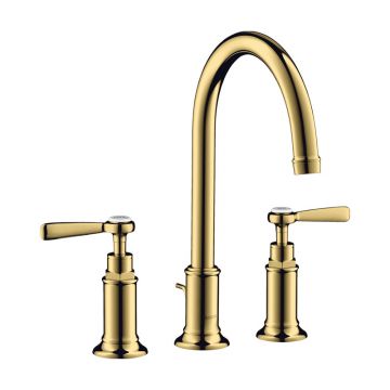 Baterie lavoar, Axor, Montreux, cu 3 treceri, ventil, auriu lucios, 16514990