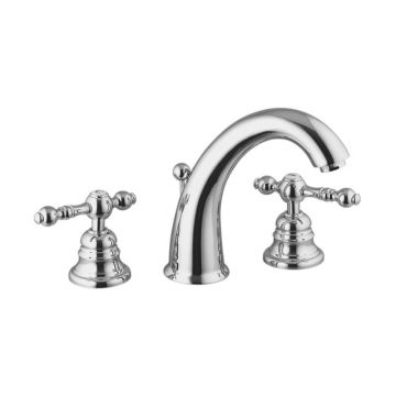 Baterie lavoar, FIMA Carlo Frattini, Epoque, cu 3 treceri, ventil, crom, F5071CR