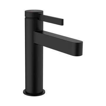 Baterie lavoar, Hansgrohe, Finoris 110, cu ventil, negru mat