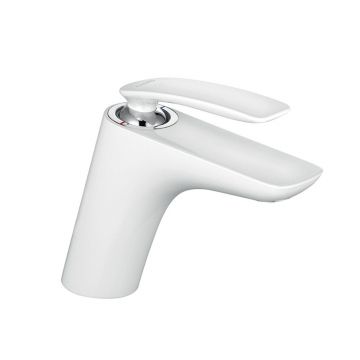 Baterie lavoar, Kludi, Balance, fără ventil, alb-crom