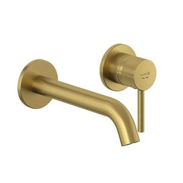 Baterie lavoar Kludi, Bozz, montaj încastrat, pipă 230 mm, auriu periat