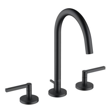 Baterie lavoar, Kludi, Nova Fonte, cu 3 treceri, negru mat