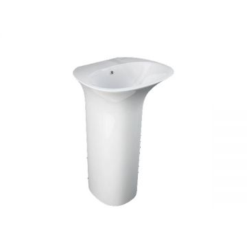 Lavoar stativ Rak, Sensation, fără orificiu pentru baterie, alb, 55 x 46 cm