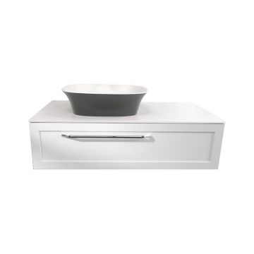 Masca cu blat pentru lavoar, Kolpasan, Blanche, 110 cm, alb