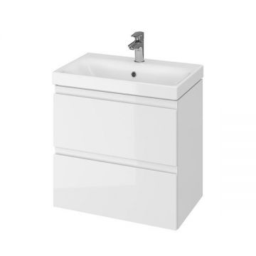 Mobilier suspendat Cersanit, Moduo Slim, pentru lavoar incastrabil, 60 cm, alb