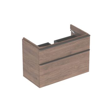 Mobilier suspendat, Geberit, Smyle Square, pentru lavoar, 88,4 cm, nuc hickory
