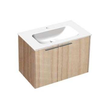 Set mobilier suspendat cu lavoar Kolpasan, Bella 80, 2 uși, alb