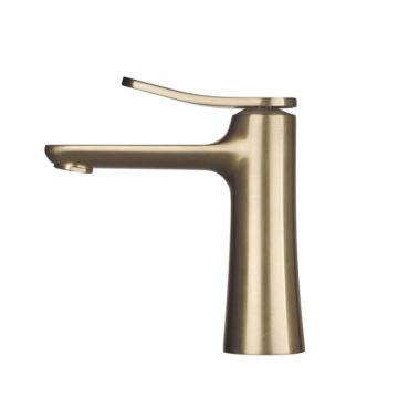 Baterie lavoar FIMA Carlo Frattini, Flo, cu ventil CLICK-CLACK, auriu mat