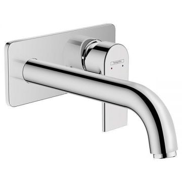 Baterie lavoar Hansgrohe, Vernis Shape, pipa 205 mm, montaj pe perete, crom