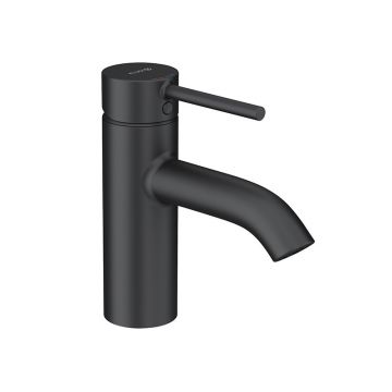 Baterie lavoar, Kludi, Bozz 75, fara ventil, negru mat