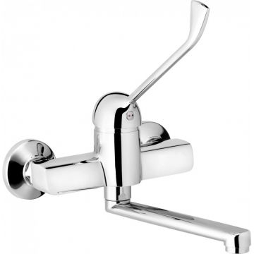 Baterie pentru chiuvetă, montare pe perete, cu mâner Clinic, Corio, BFC_050C