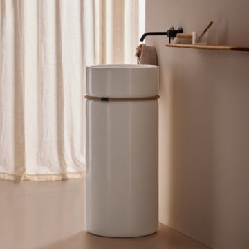 Lavoar freestanding Sanycces Tempo alb lucios cu franghie