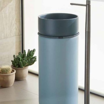 Lavoar freestanding Sanycces Tempo albastru mat cu franghie