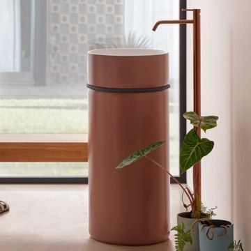 Lavoar freestanding Sanycces Tempo roz mat cu franghie