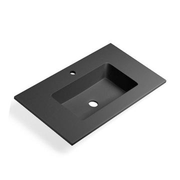 Lavoar încastrat Fluminia, din compozit, 100 cm, negru mat