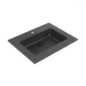 Lavoar încastrat Fluminia, din compozit, 80 cm, negru mat