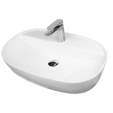 Lavoar pe blat, Fluminia, Cassandra 60, oval, 60 x 38 cm, alb