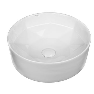 Lavoar pe blat, Fluminia, Crystal, rotund, 40 x 40 cm, alb