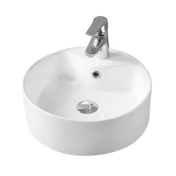 Lavoar pe blat Fluminia, Ibiza New, rotund, diametru 40.5 cm, alb