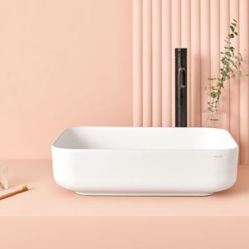 Lavoar pe blat Sanycces Catania, alb mat - Dimensiune 39x39 cm