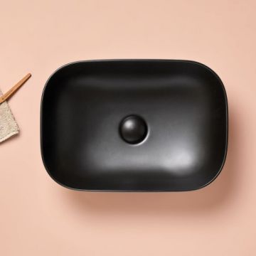 Lavoar pe blat Sanycces Modena, negru mat