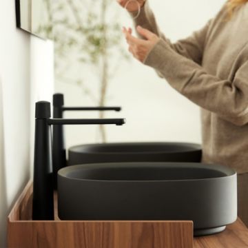 Lavoar pe blat Sanycces Oasis negru mat