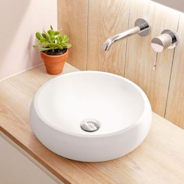 Lavoar pe blat Sanycces Rondo, alb mat - Dimensiune 40x12 cm