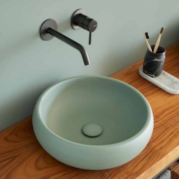 Lavoar pe blat Sanycces Rondo, verde mat - Dimensiune 36x12 cm