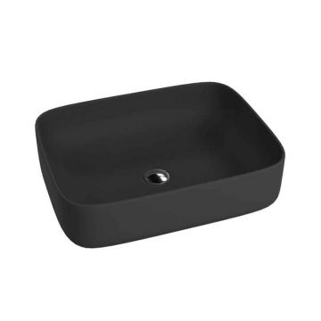 Lavoar pe blat Spectrum, Castor Black, dreptunghiular, negru mat