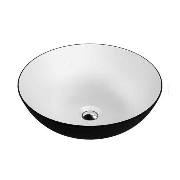 Lavoar pe blat Spectrum, Moana Black, rotund, negru mat