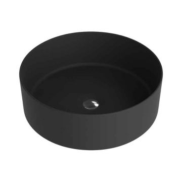 Lavoar pe blat Spectrum, Rosina Black, rotund, negru mat