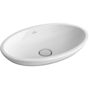Lavoar pe blat Villeroy  Boch, Loop  Friends, oval, 63 cm, cu preaplin, alb