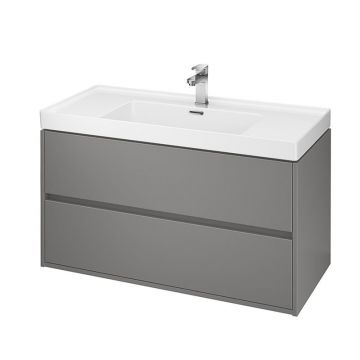 Mobilier suspendat Cersanit, Crea, cu doua sertare, 100 cm, gri