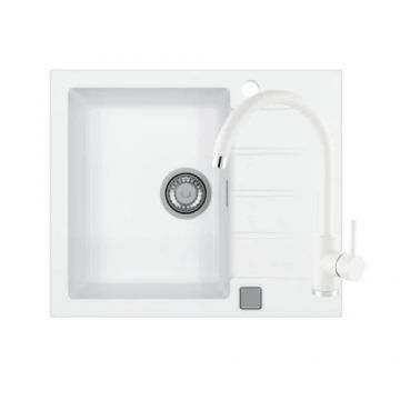 Set chiuveta Alveus Cadit 10 cu baterie Jana, alb - Dimensiune 32.5 x 42.5 x 19.8 cm