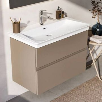 Set mobilier suspendat Ideal Standard Finesse gri-bej mat cu lavoar 80 cm - Dimensiune 80 cm