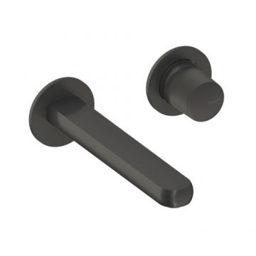 Baterie lavoar incastrata Sanycces Dedal plisat, raw metal - Culoare Gri inchis