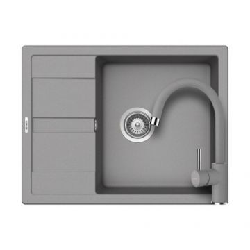 Chiuveta Bucatarie De Granit - Schock RONDA D-100L + baterie PLUTOS - Culoare croma schock