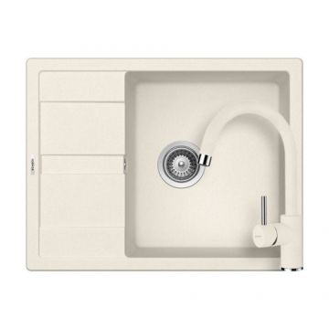 Chiuveta Bucatarie De Granit - Schock RONDA D-100L + baterie PLUTOS - Culoare Vanilla Schock