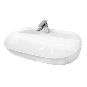 Lavoar pe blat Fluminia, Cassandra 81, oval, 81,5 x 41,5 cm, alb
