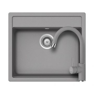 Set chiuveta bucatarie Schock Nemo N-100 + baterie Plutos - Culoare croma schock