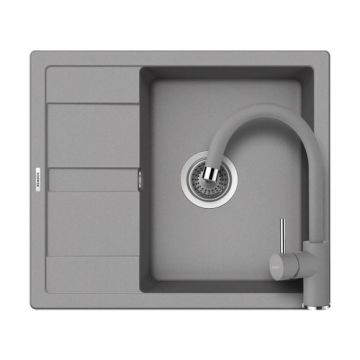 Set chiuveta bucatarie Schock Ronda D-100 + baterie PLUTOS - Culoare croma schock