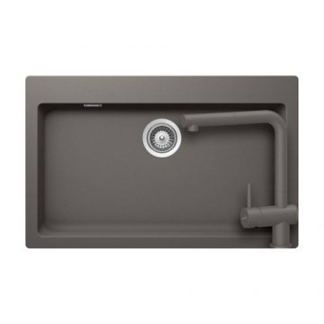 Set chiuveta bucatarie Schock Signus N-100XL + baterie Schock Epos cu cap extractibil - Culoare silverstonee