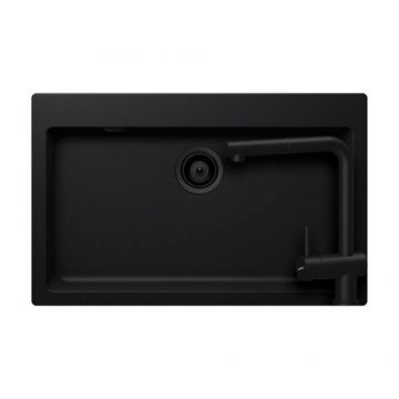 Set chiuveta bucatarie Schock Signus N-100XL + parti vizibile + baterie Schock Epos cu cap extractibil - Culoare puro