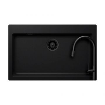 Set chiuveta bucatarie Schock Signus N-100XL + parti vizibile + baterie Schock Talia cu cap extractibil - Culoare puro